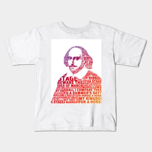 shakespeare red gradient design Kids T-Shirt